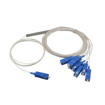 1×8 PLC 광섬유 쪼개는 도구, 아BS 포장, FTTX 네트워크/PON 네트워크를 위한 0.9mm 케이블