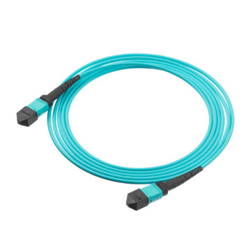 MPO Fiber optic patch cord OM3 OM4  Aqua / Violet  patch cord