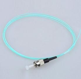 FC/UPC OM3 0.9mm Fiber Optic Pigtail LSZH aqua cable IL<=0.2dB