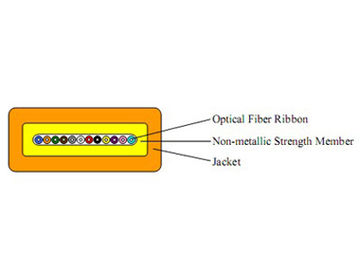 Ribbon Flat Fiber Optical Cable Sinlge Mode With Flame-Retardant Jacket