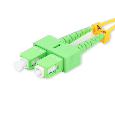 SC / APC Connector Fiber Optic Patch Cable , SM Duplex 3.0mm LSZH Cable