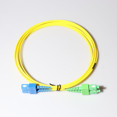 SC / APC Connector Fiber Optic Patch Cable , SM Duplex 3.0mm LSZH Cable