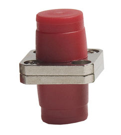 FC PC Square Fiber Optic Adapter for Computer Networks Red cap Zinc alloy material
