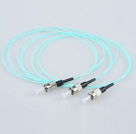 FC/UPC OM3 0.9mm Fiber Optic Pigtail LSZH aqua cable IL<=0.2dB